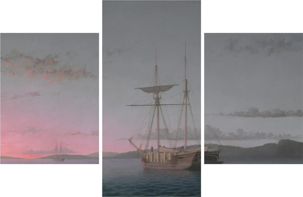 Tablou - Fitz Henry Lane, Lumber Schooners at Evening on Penobscot Bay, reproducere (90x60 cm)