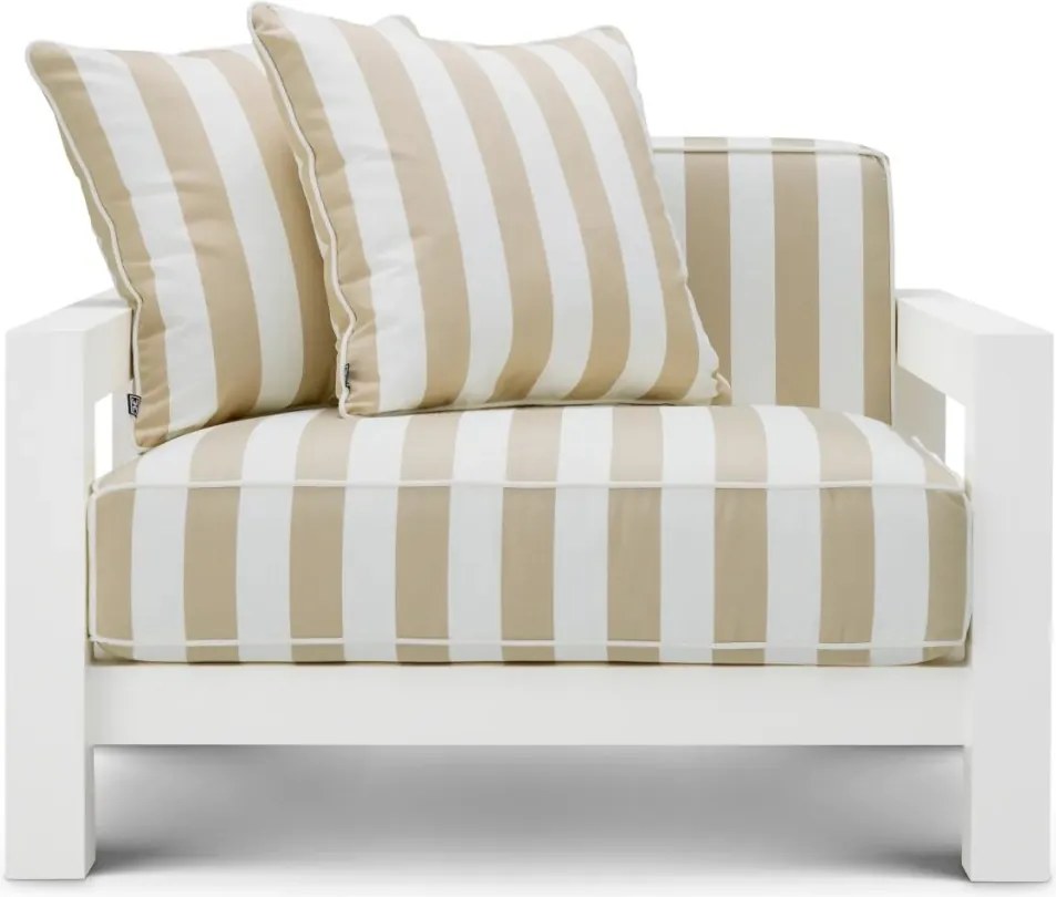 Fotoliu de interior/ exterior design LUX Cap-Antibes, alb mat