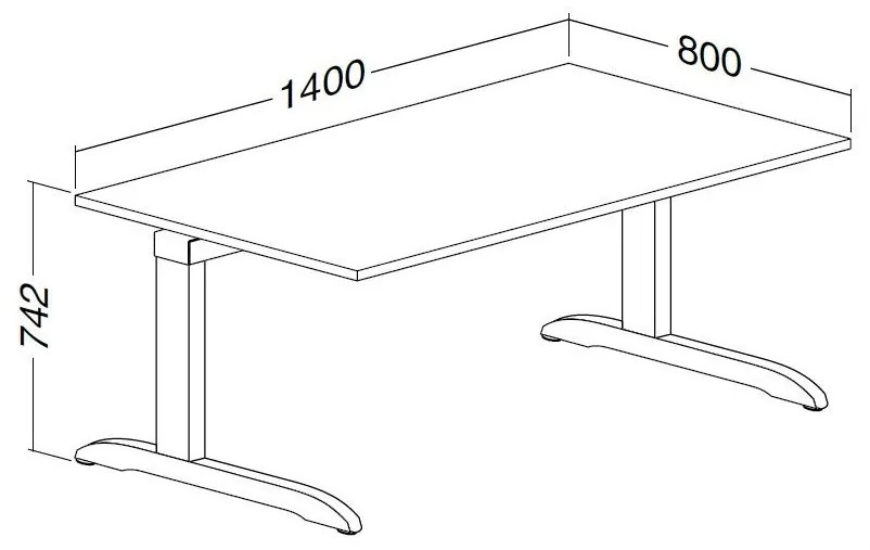 Masa ProOffice C 140 x 80 cm, alba