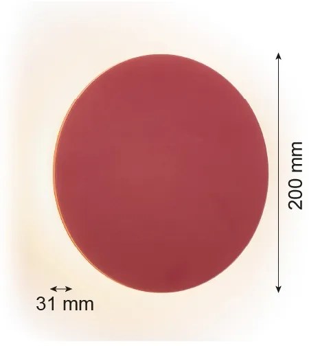 Aplică LED OREGON PLUS LED/4,5W/230V 3000K 20 cm roșu Argon 8321