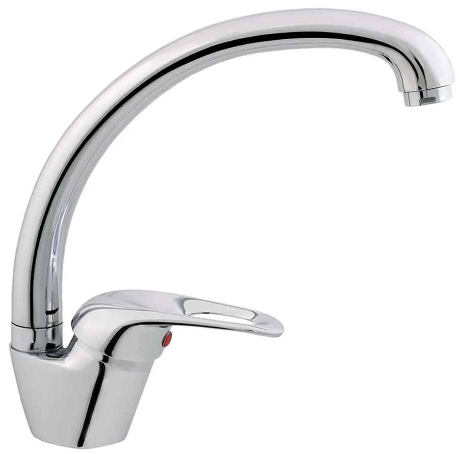 Baterie bucatarie monocomanda Rubineta Prince finisaj crom lucios gat de lebada