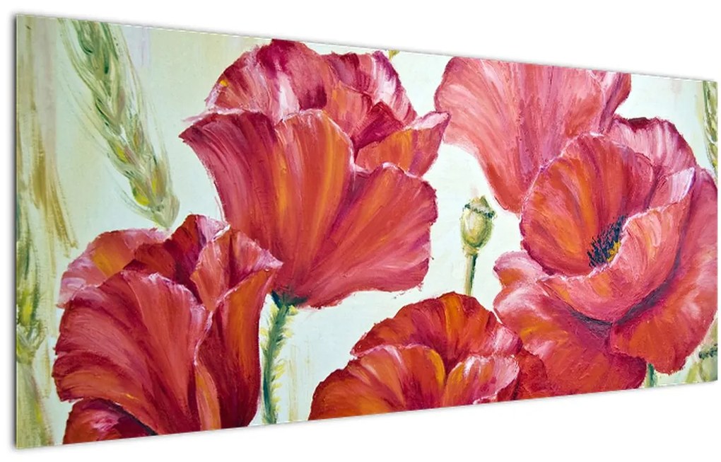 Tablou - Mac - flori (120x50 cm)