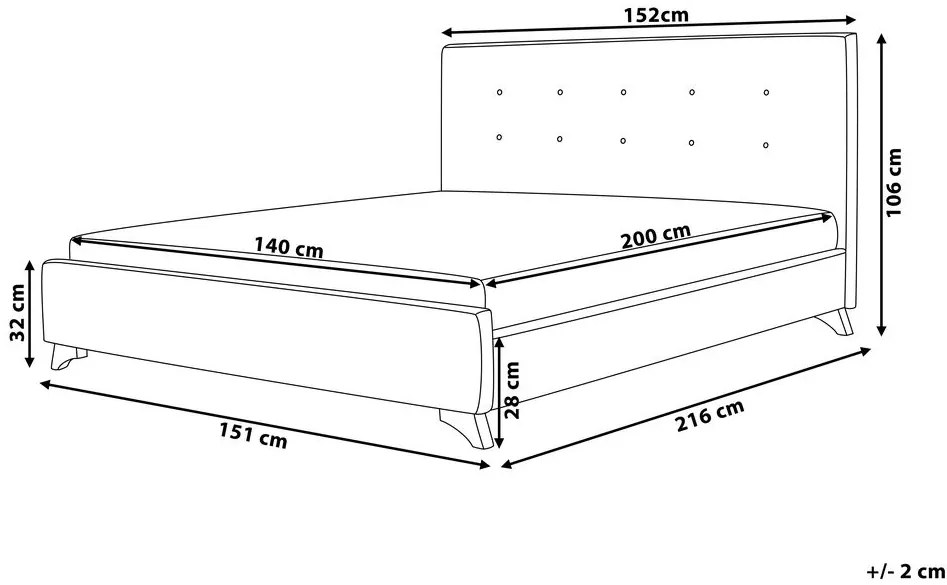 Pat matrimonial 140 cm AMBRE (cu somieră) (negru). Promo -40%. 1007087