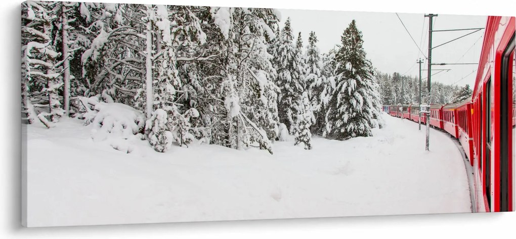 Tablou - Tren într-un peisaj înzăpezit (120x50 cm)