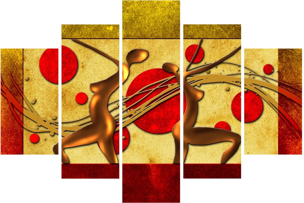 Tablou abstract cu două femei (150x105 cm)