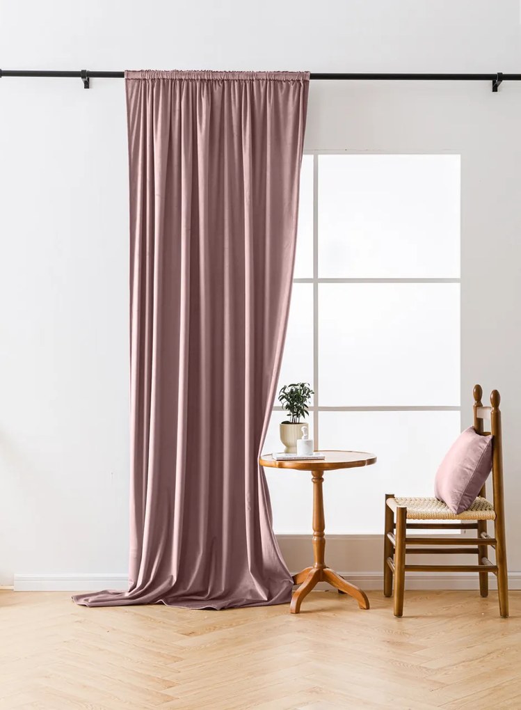 Draperie opaca violet deschis VELVET 135x250 cm Sistem de agatare: Rejansa