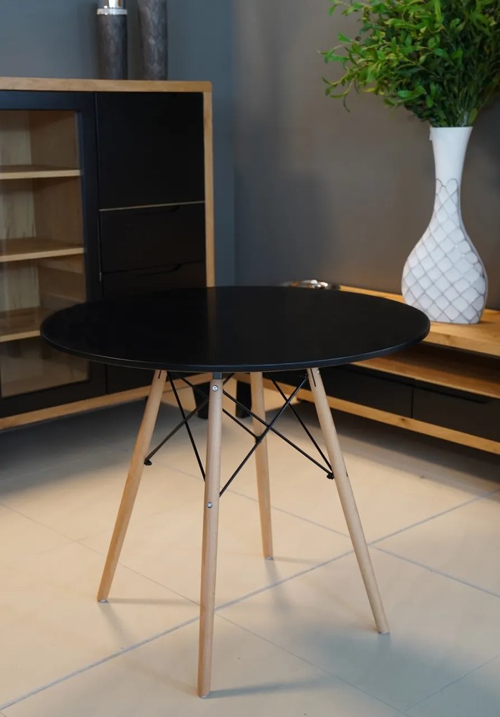 OFERTA Masa de dining neagra OSLO 90x90 II. calitate