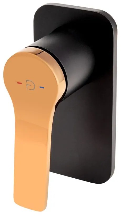 BATERIE INCASTRATA DUS SEPPIA CU 1 IESIRE, NEGRU-ROZ AURIU Negru mat/Rose gold lucios