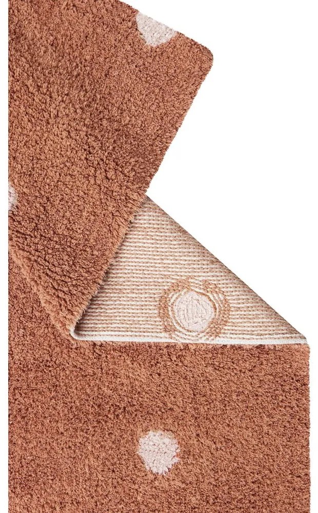 Covor pentru copii cărămiziu lavabil/țesut manual din bumbac 100x150 cm Mini Dot Chestnut – Lorena Canals