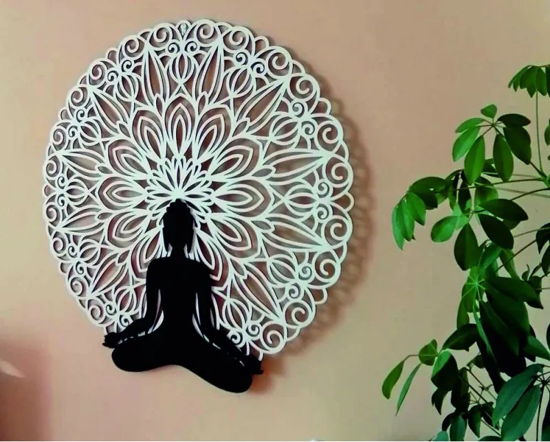 SENTOP | Sentop - Imagine Mandala 3D pe peretele designului de culoare mandala Buddha