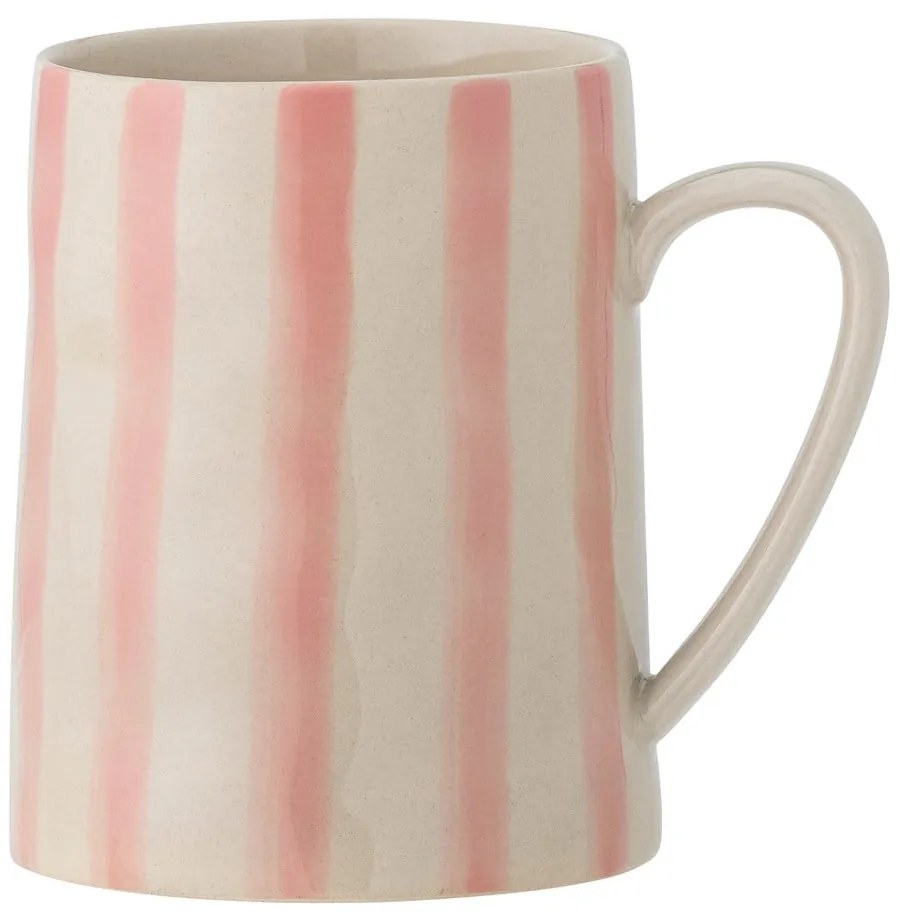 Cană albă-roz din gresie 440 ml Begonia – Bloomingville