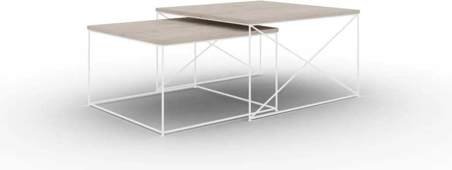 Set masute de cafea, Licco, ADRK Furniture (Culoare: Alb / Sonoma)