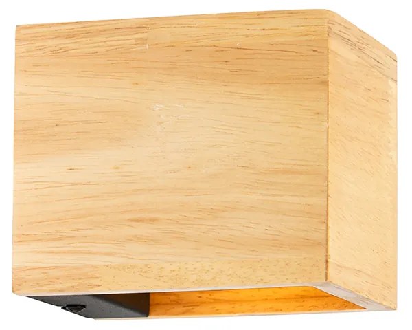 Set de 4 lămpi de perete inteligente din lemn de stejar incluzând WiFi G9 - Transfer