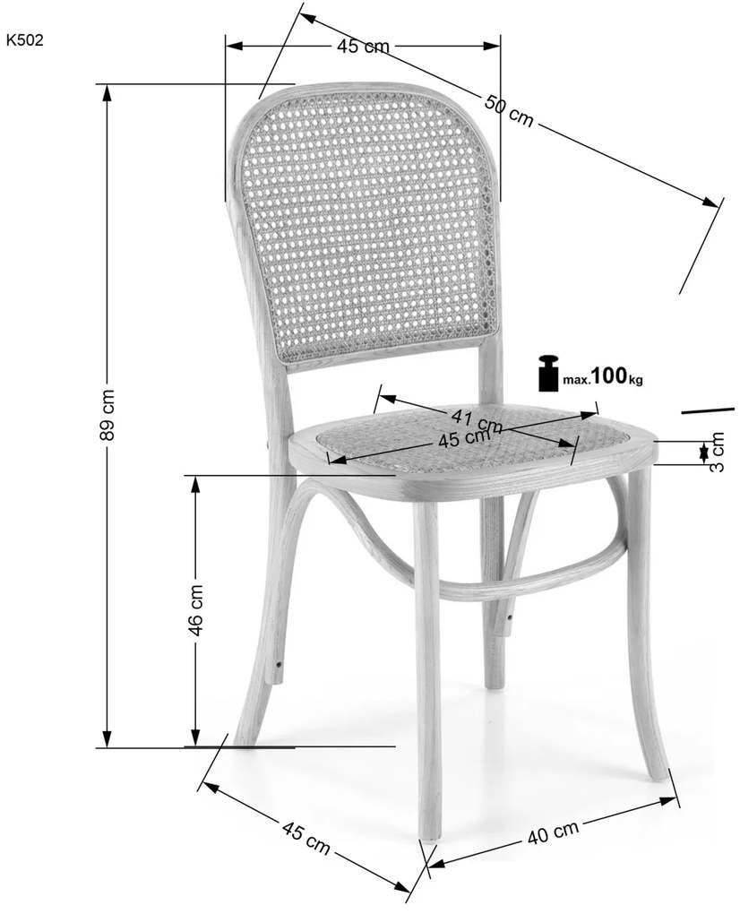 Scaun K502 natur - ratan