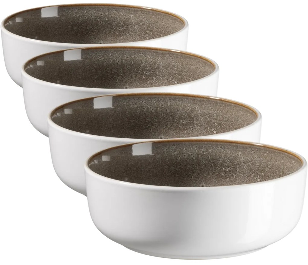 Mäser Set de farfurii adânci Lunaria Brown 18 cm,4 bucăți