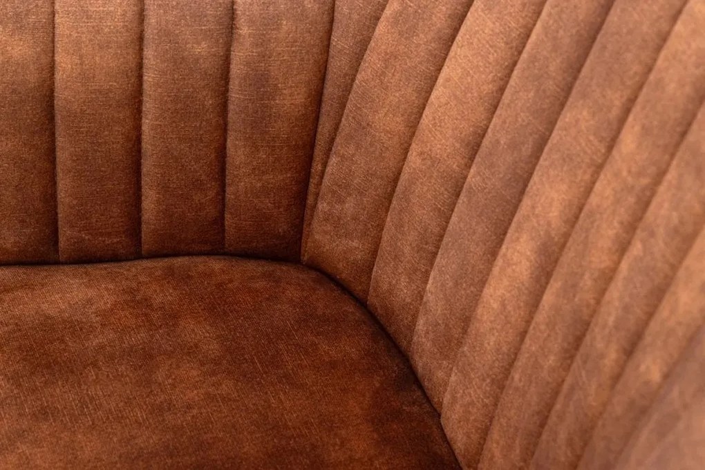 Set de 2 scaune elegante Turin catifea maro ruginiu