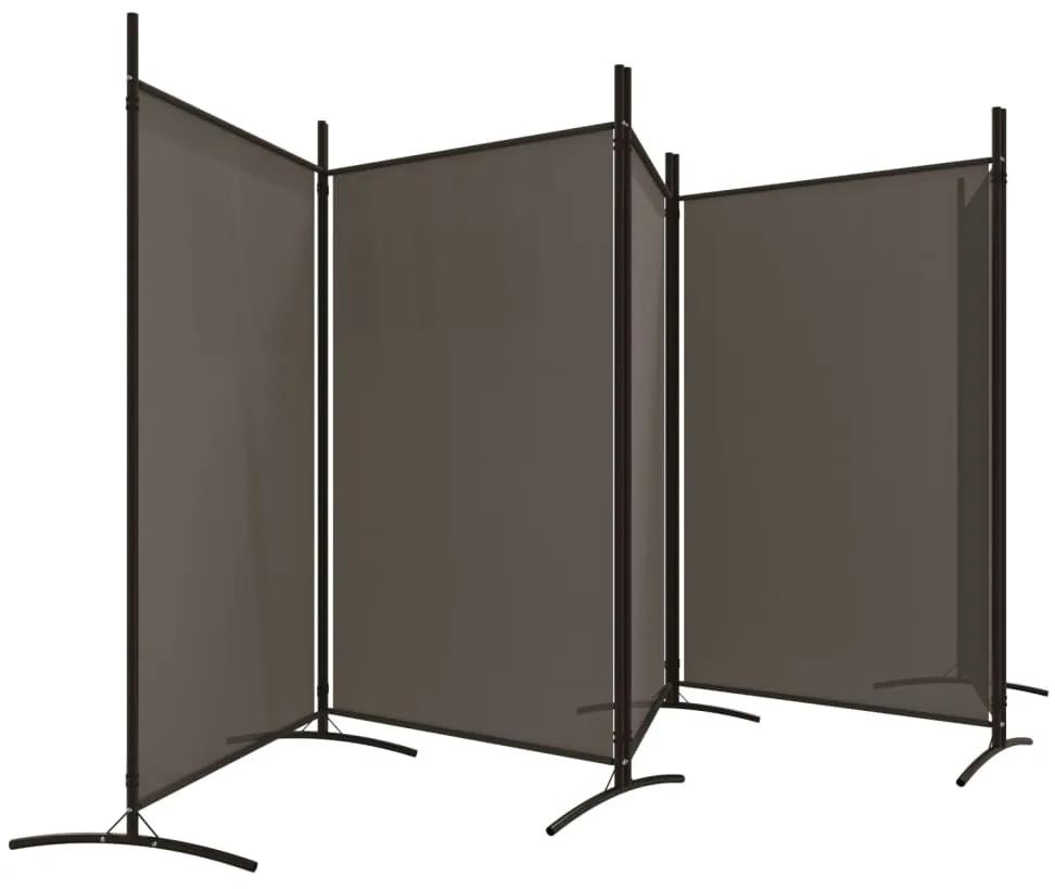 Paravan de camera cu 5 panouri, antracit, 433x180 cm, textil