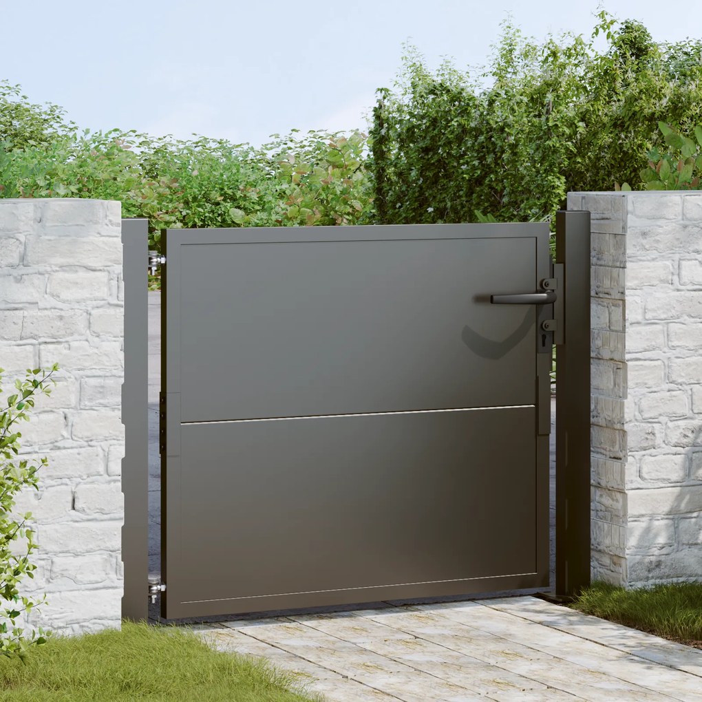 vidaXL Poartă de grădină Negru 100 x 100 cm Oțel vopsit în pulbere