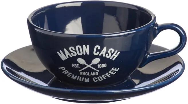 Ceașcă cu farfurie Mason Cash Varsity Cappuccino, albastru închis
