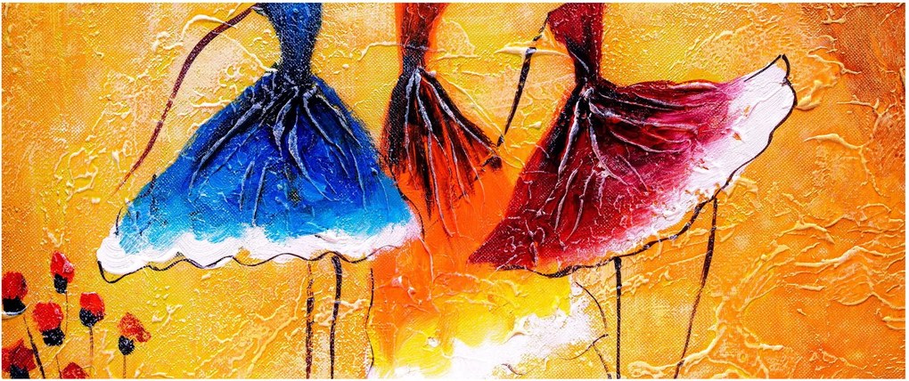 Tablou - Pictură în ulei, balerina (120x50 cm)