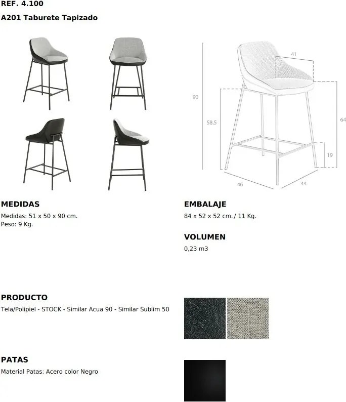 Scaun de bar tapitat design italian Tomika