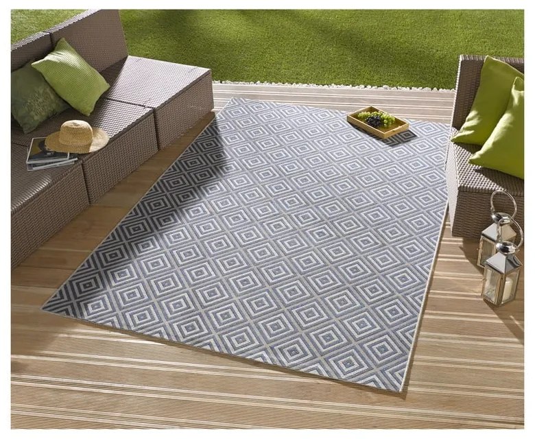 Covor de exterior NORTHRUGS Karo, 160 x 230 cm, albastru