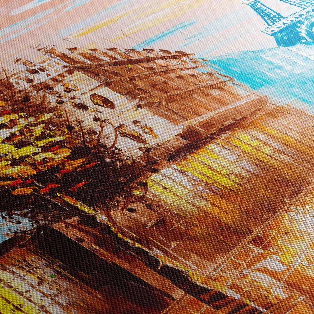 Tablou - Vremea ploioasă și Turnul Eiffel (90x60 cm)