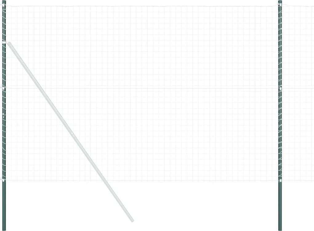 vidaXL Stâlp de gard. 2 pcs Verde Oțel vopsit în pulbere