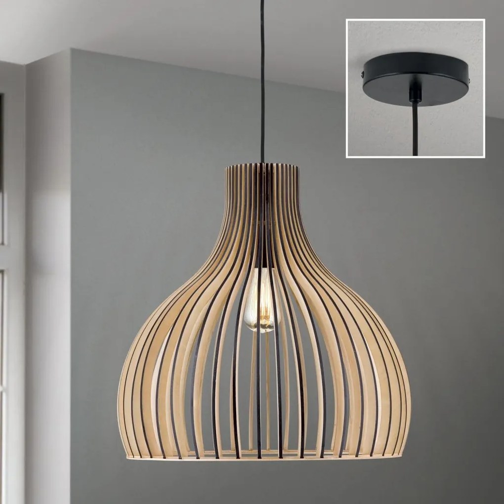Lustra/Pendul modern din lemn stil scandinav ERIK D-45cm