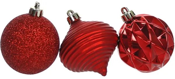 Set de ornamente de Crăciun 30 buc. roșii