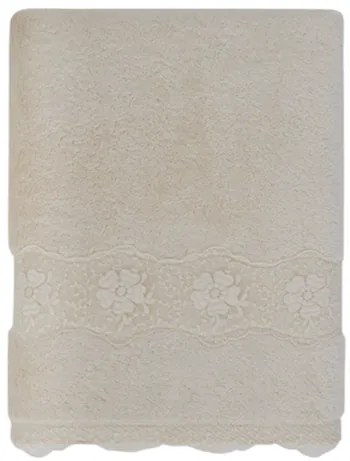 Prosop de corp STELLA cu dantela 85x150 cm Roz Trandafir / Pink Rose