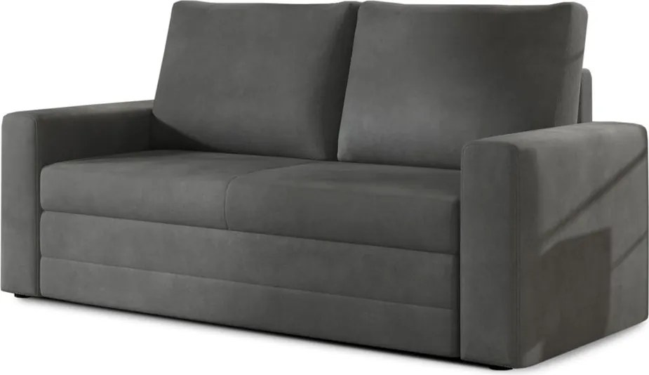 Canapea gri închis extensibilă/cu spațiu de depozitare cu tapițerie din catifea 151 cm Wave – ELTAP