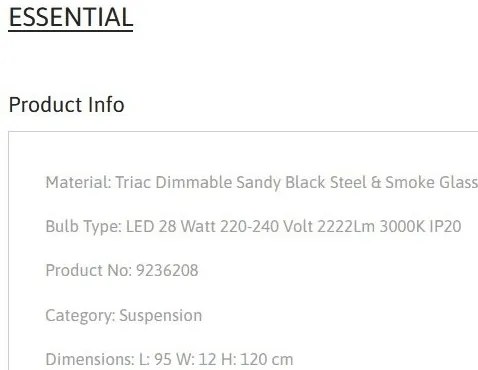 Lustra cu 5 pendule LED design modern ESSENTIAL