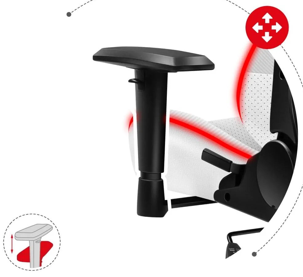 Fotoliu gaming Fusion 6.2 (alb + multicolor) (cu iluminat LED). 1087488
