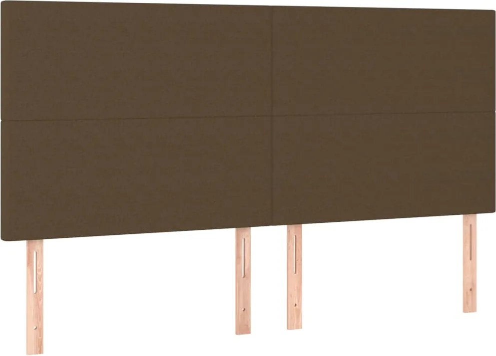 vidaXL Tăblie de pat maro închis 200x5x118/128 cm, material textil