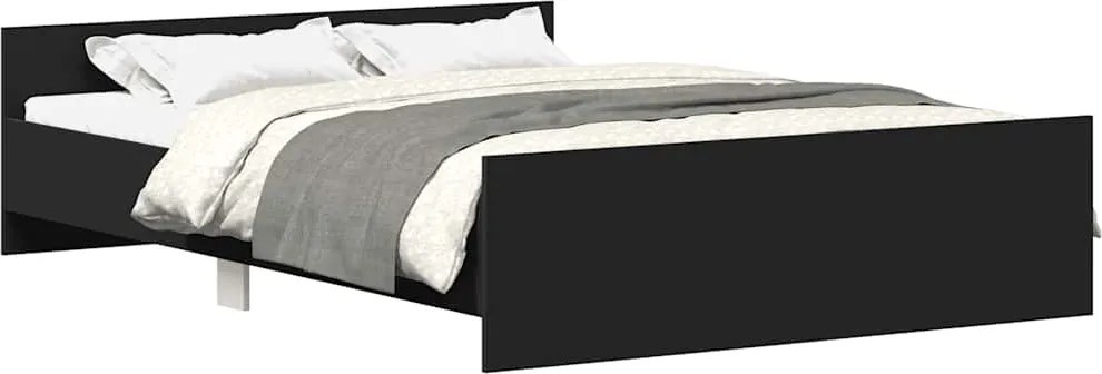 vidaXL Cadru pat cu tăblie de cap/picioare, negru, 120x200 cm