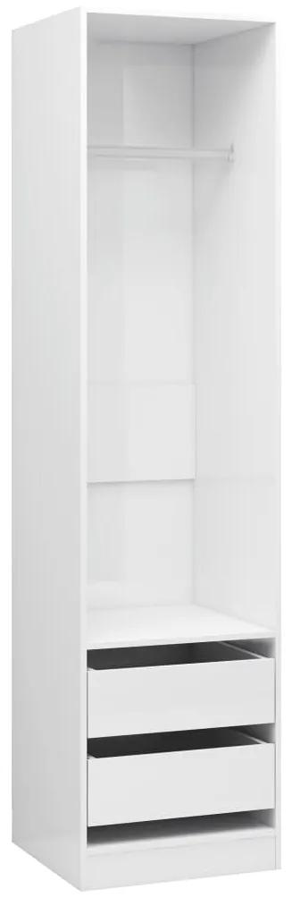 800618 vidaXL Șifonier cu sertare, alb extralucios, 50x50x200 cm, PAL