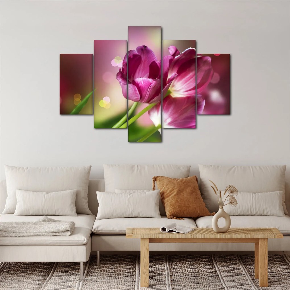 Tablou cu lalele roz (150x105 cm)