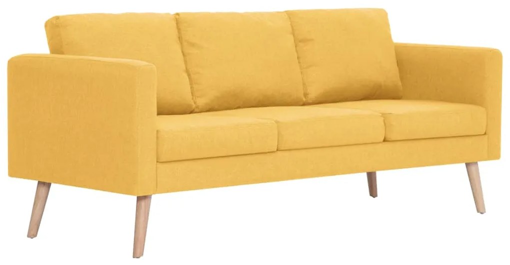 281362 vidaXL Canapea cu 3 locuri, galben, material textil