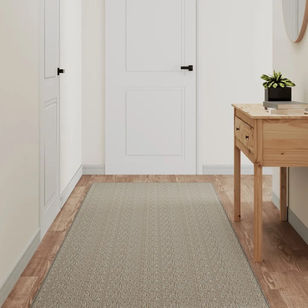 vidaXL Covor traversă cu aspect sisal, argintiu, 80x200 cm