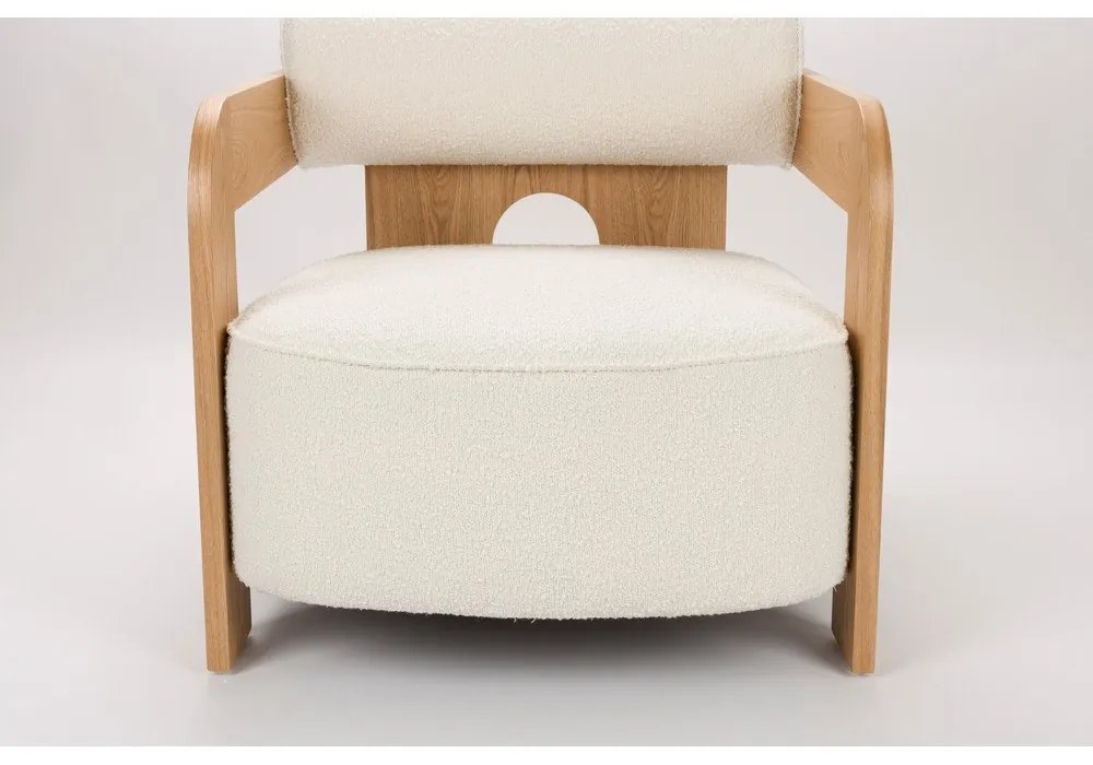 Fotoliu bej cu tapițerie din țesătură bouclé Oolong – Zuiver