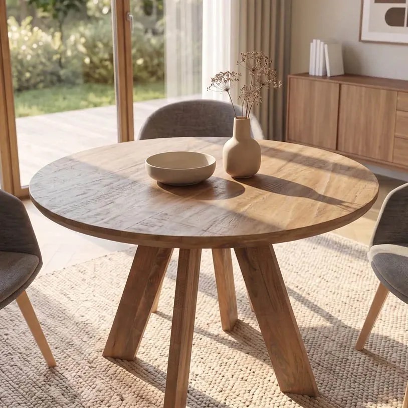 Masa rotunda din lemn masiv de mango ART WOOD 100cm