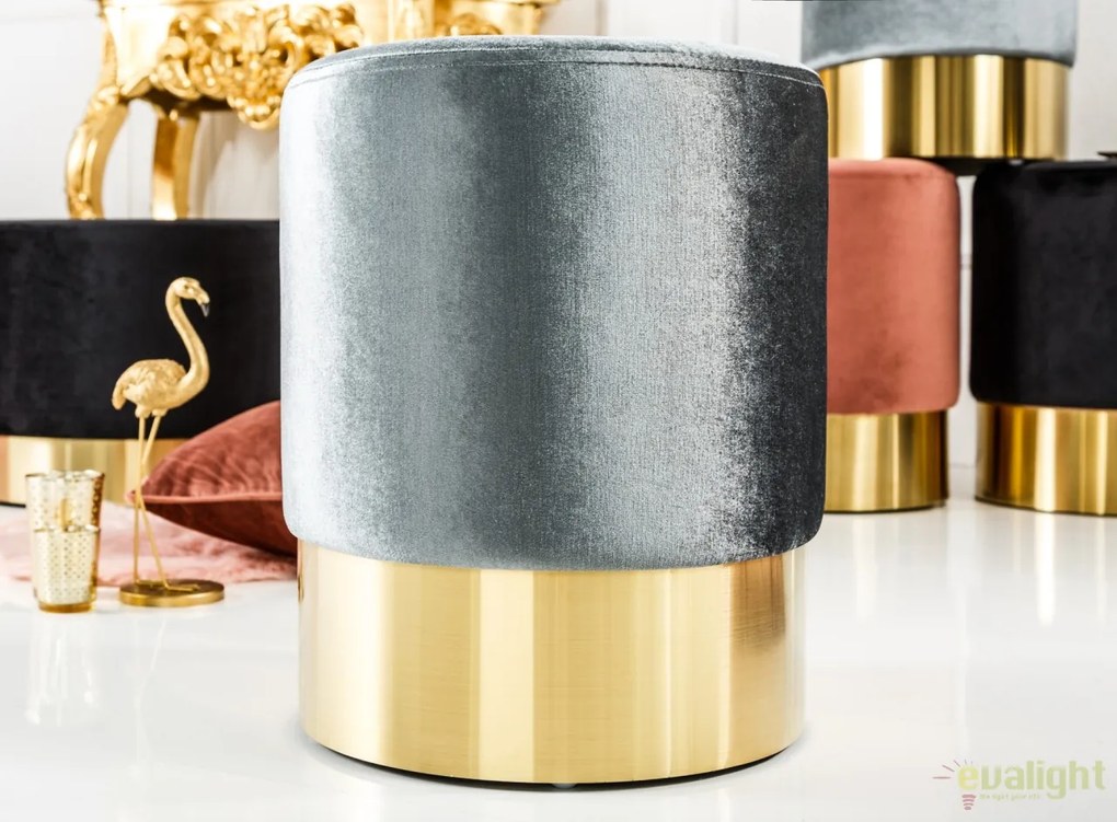 Taburete Modern Barock 35cm, argintiu/ auriu A-38577 VC