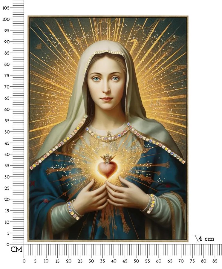 Mauro Ferretti Pictură pe pânză lăcuită Madonna -b- cu ramă cm 72x4x100 | Aosom Romania