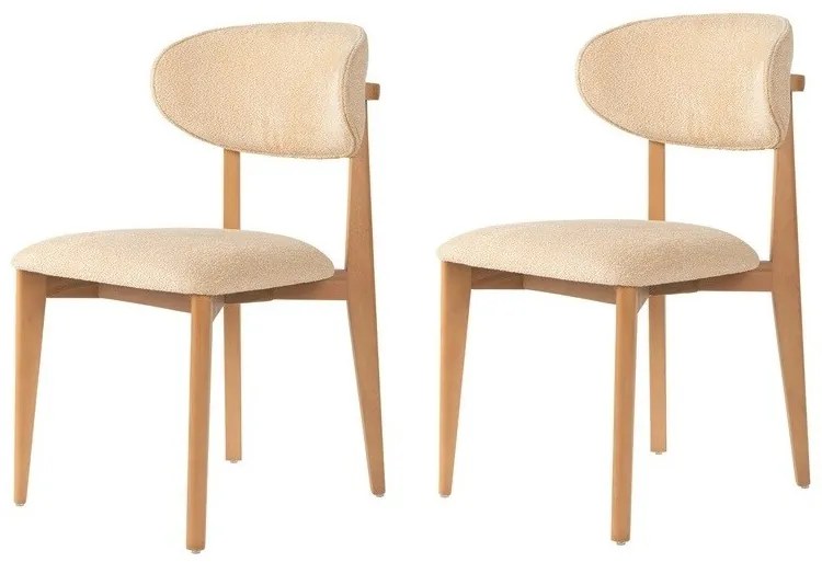 Set de scaune de sufragerie Lionte Beige and LightOak, 2 bucăți