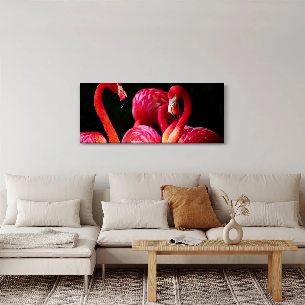 Tablou cu flamengo roșii (120x50 cm)