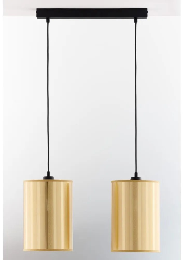 Jupiter 2091 - Lustru suspendat pe cablu CORTINA 2xE27/15W/230V, auriu/negru