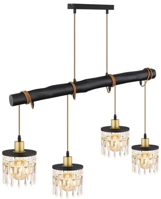Lustra suspendata design modern COMMA alama mat, negru