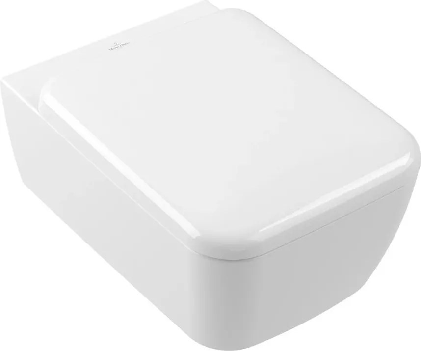 Set vas WC suspendat Villeroy&Boch Skyla TwistFlush Rimless alb alpin cu capac softclose