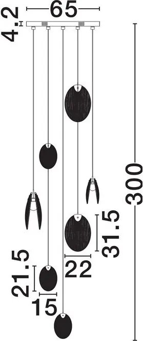 Lustra LED suspendata design decorativ SHELINA D-65cm